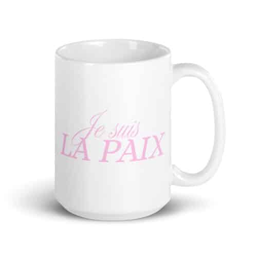 Mug vibratoire “Je suis la PAIX” rose