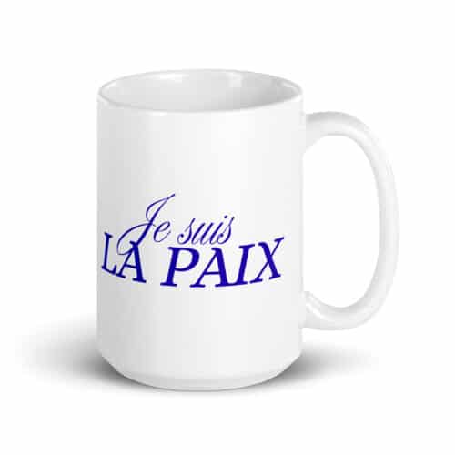 Mug vibratoire “Je suis la PAIX” bleu