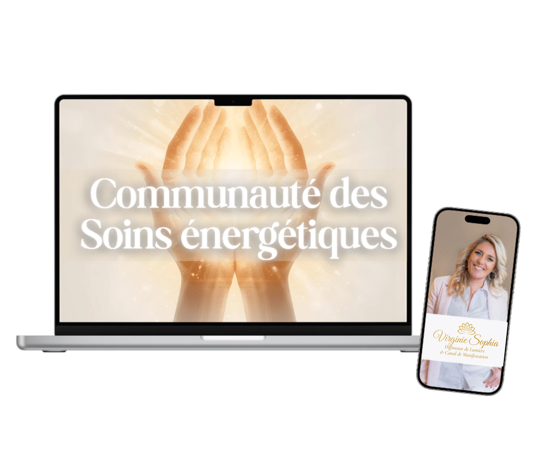 La Communauté des Soins énergétiques sur ordinateur et téléphone
